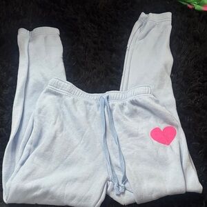 T2love Light Blue Joggers with Pink Heart